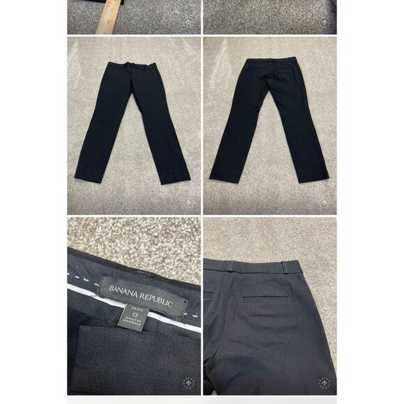 Banana Republic womens sloan solids pants sz 0P black stretch trouser career - Picture 1 of 12